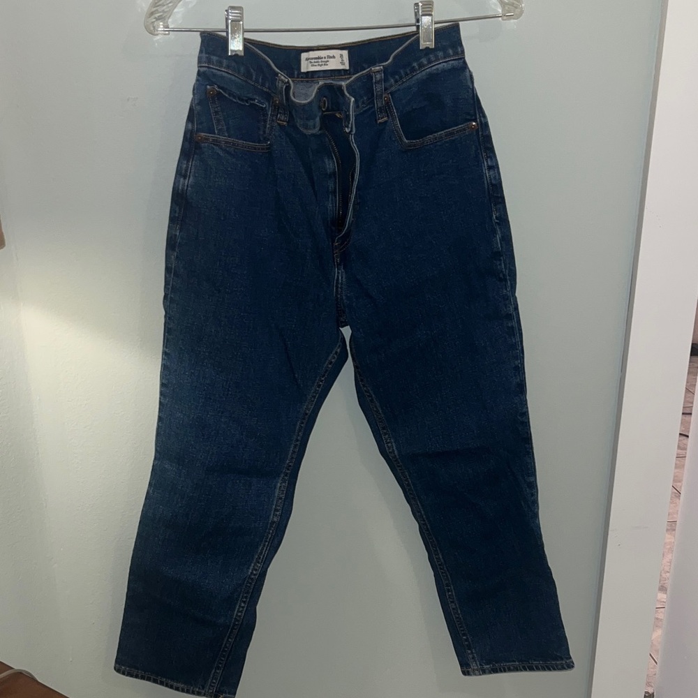 Abercrombie & Fitch Dark Blue Straight Leg Jeans